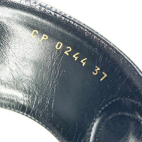 CELINE Appoline Lambskin Leather 40 Mule Slide Sandals Heels Triomphe Logo - Picture 11 of 13